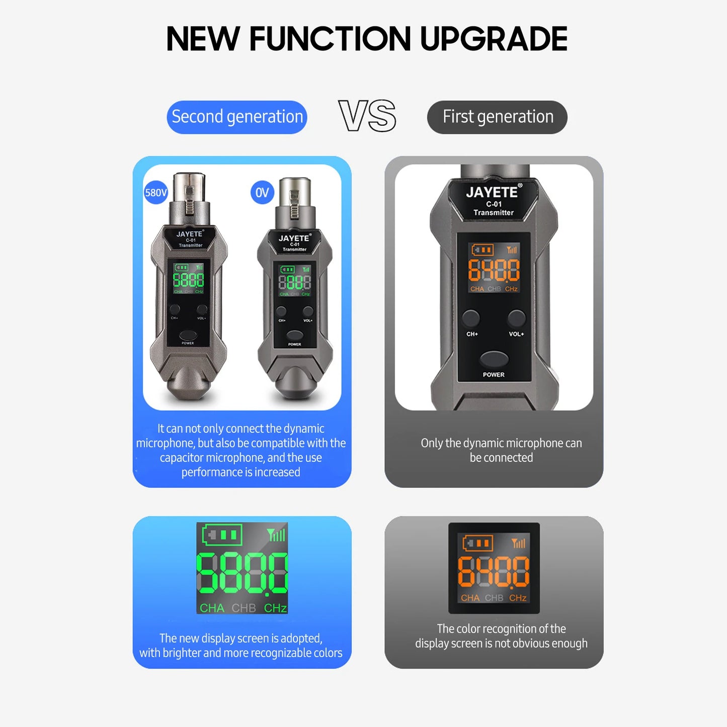 UHF Professional Wired to Wireless Microphone Converter Micphone Transmitter & Receiver Receiving Transmission for Dynamic Mic