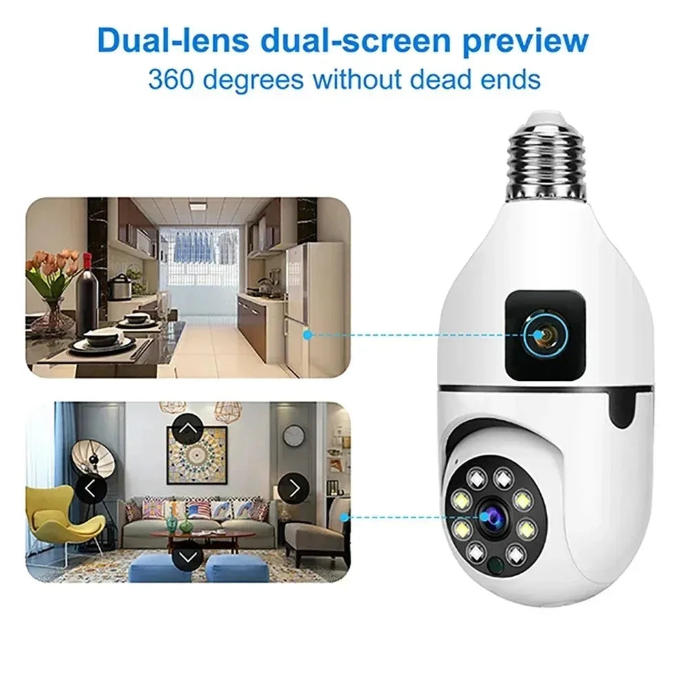 8MP E27 Bulb Surveillance WIFI Camera Human Tracking Full Color Night Vision Automatic Zoom Indoor Security Monitor Wifi Camera