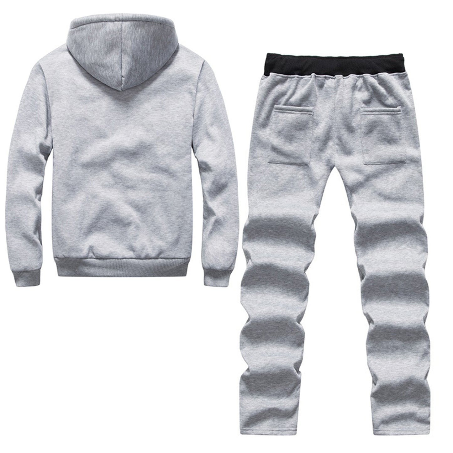 Men's Thicken Warm Tracksuit  2 Piece Set Autumn Winter Fashion Casual Long Sleeve Plush Hoodies Sweatpant Gym Sweatsuit Street