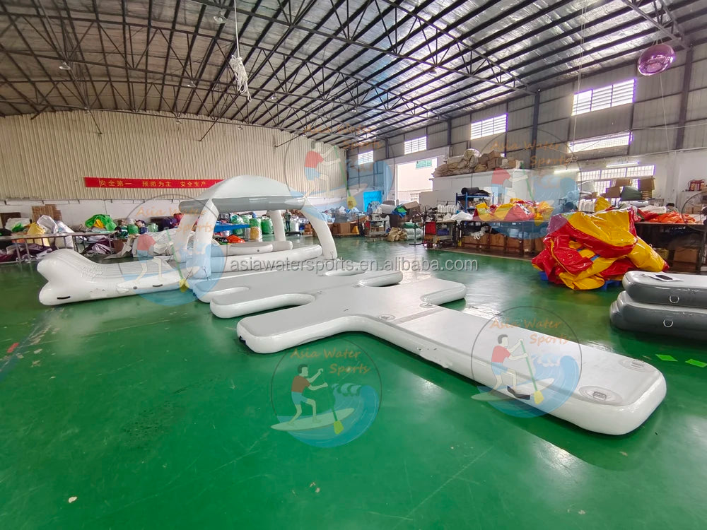 Custom Inflatable Floating Wave Loading Dock, Inflatable Jet Ski Dock Inflatable Water Platform