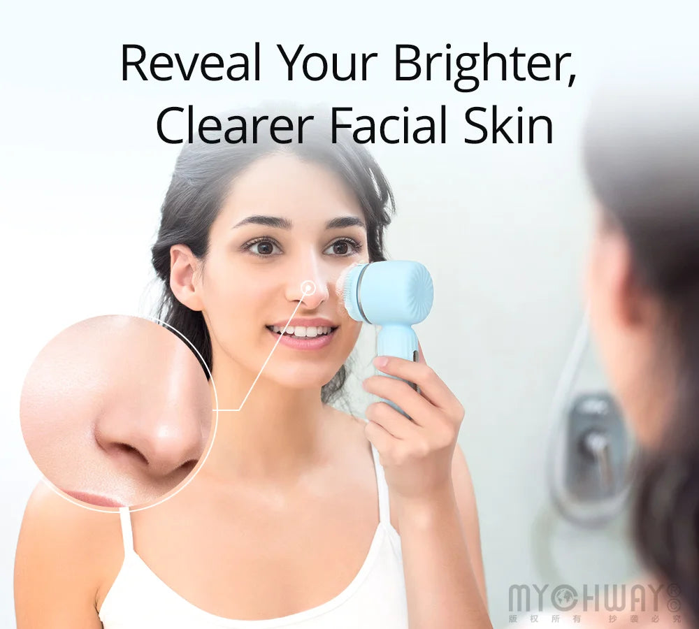 IPX7 waterproof  Facial Cleansing Brush for Men & Women Rechargeable Facego Ultrasonic Deep Cleansing Exfoliating Face Scrubber