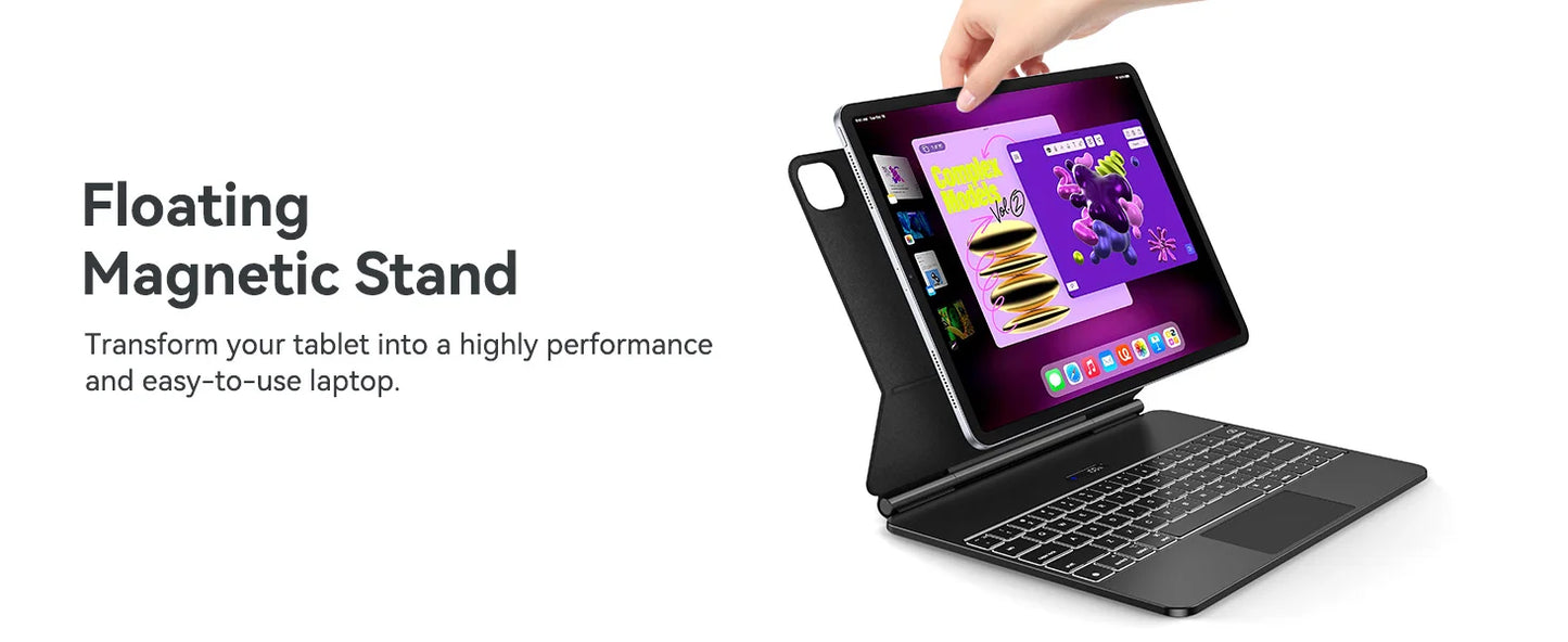 SODI Magnetic Keyboard Case for iPad Pro 12.9 inch 3rd/4th/5th/6th Magic Compatible Keyboard Case with Multi-Touch Trackpad