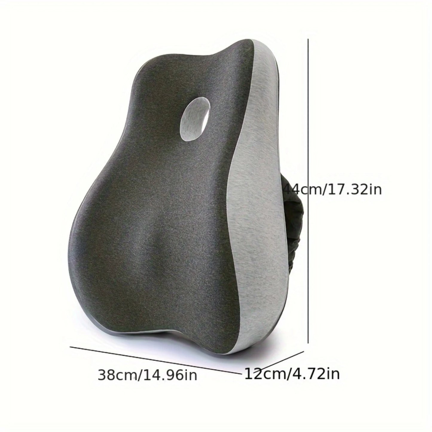 Ergonomic Memory Foam Lumbar Support Pillow - Adjustable, Washable Cover for Office, Car & Travel Comfort