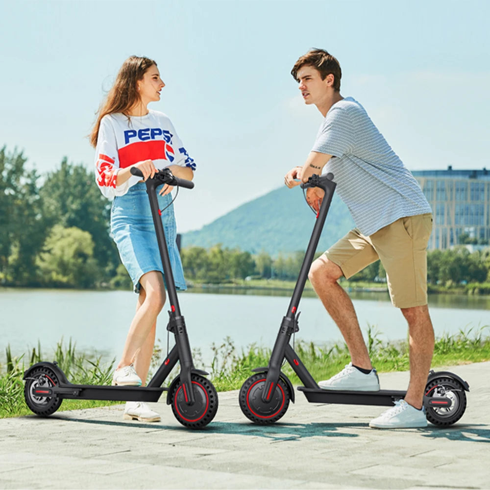 350W Foldable Electric Scooter Explosion-proof Tires & Dual Brake System
