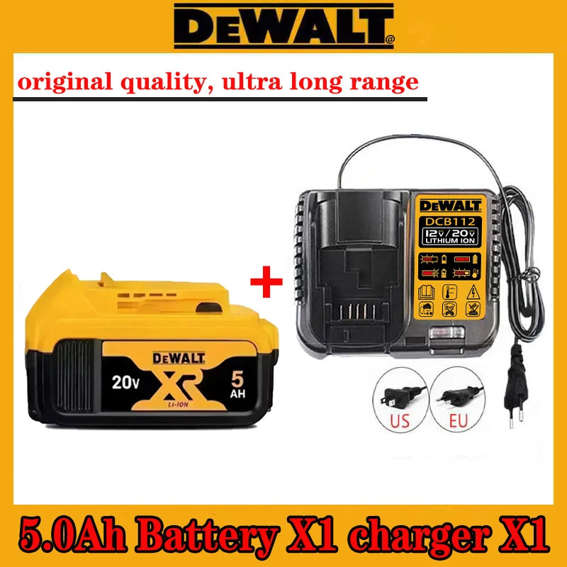 High Rate 100% Genuine Dewalt 20V Battery, 2AH 5AH 6AH Rechargeable Lithium Ion Battery, Dewalt DCB200 Power Tool Battery