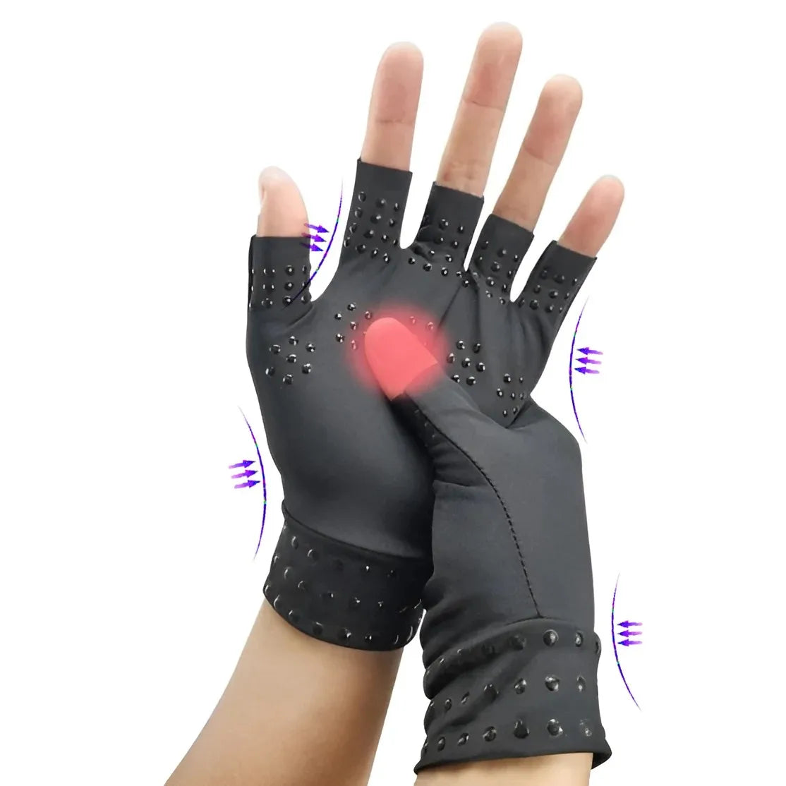 Fingerless Compression Gloves – Magnetic Arthritis Therapy for Hand Pain Relief