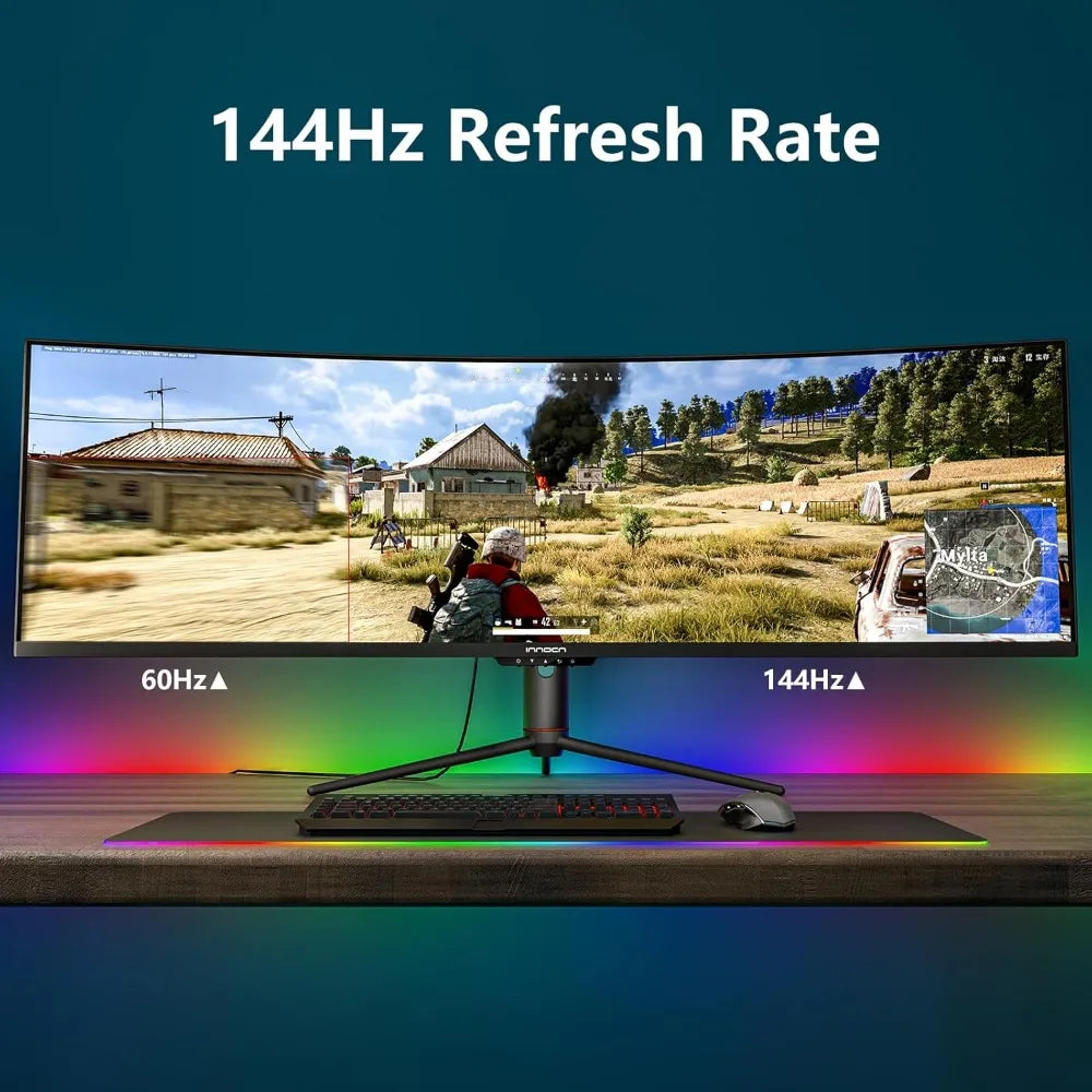 49" Curved Gaming Monitor 144Hz Ultra-wide WDFHD 3840 x 1080P, R1800, 99% sRGB, HDR400, USB Type C