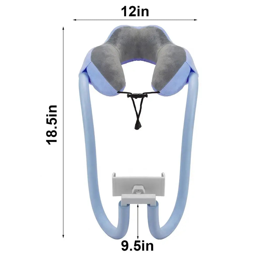U-shaped Pillow With Mobile Phone Holder Lazy Support Nap Pillow Memory Foam Ventilation Travel Neck Pillow Camping