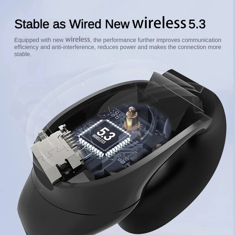 SK GD28 Bone Conduction TWS Headphones Bluetooth V5.3 Ear Clip Lightweight Business Sports Game Headset with Mic Noise Reduction