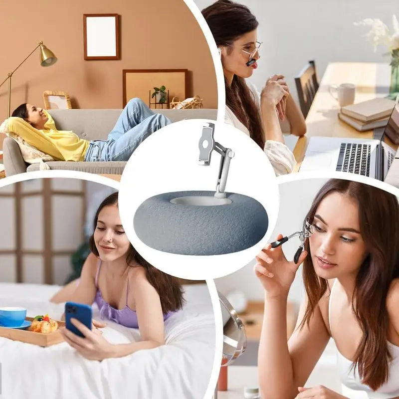 Tablet Stand Pillow Adjustable Pillow Stand With Bowl Soft Phone Holder Reading Tablet Accessories Laying Lap Holder For Sofa