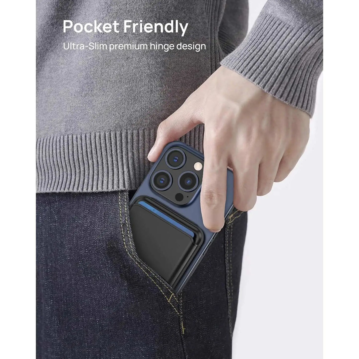 SODI Magnetic Card Holder for Phone Case Leather Wallet Stand for Tripod Foldable MagSafe Wallet for iPhone 16/15/14/13/12