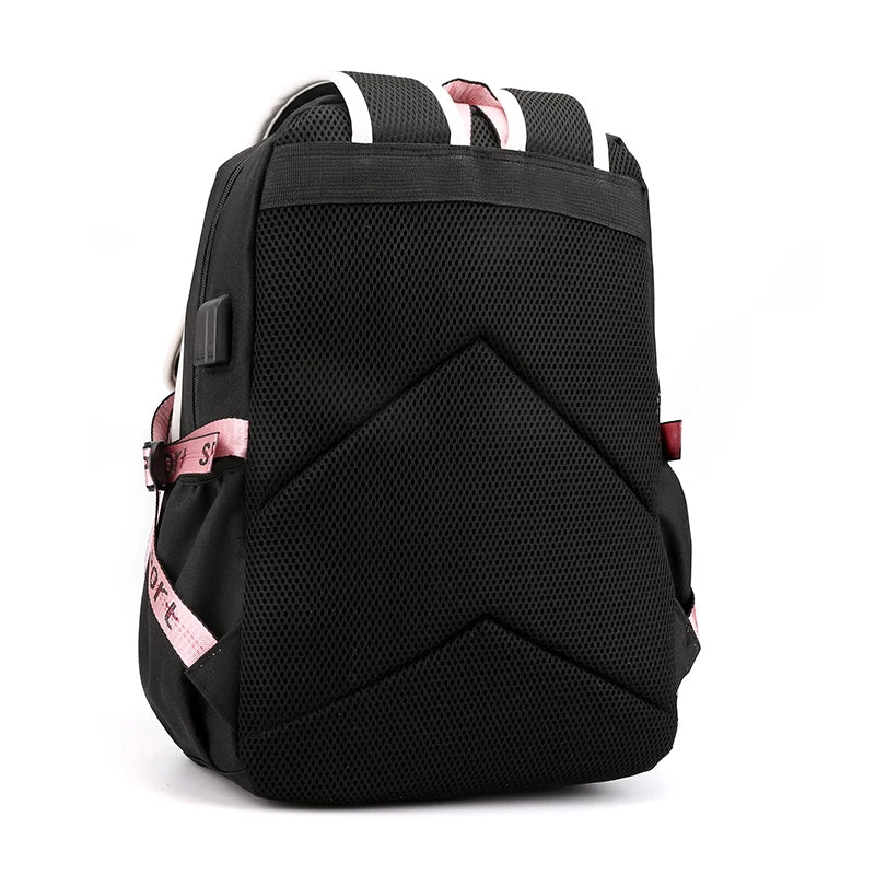 3Pcs Kamado Nezuko Demon Slayer Backpacks Set for Girls Anime School Bag Teenager Student Canvas Laptop Back Pack Women Rucksack