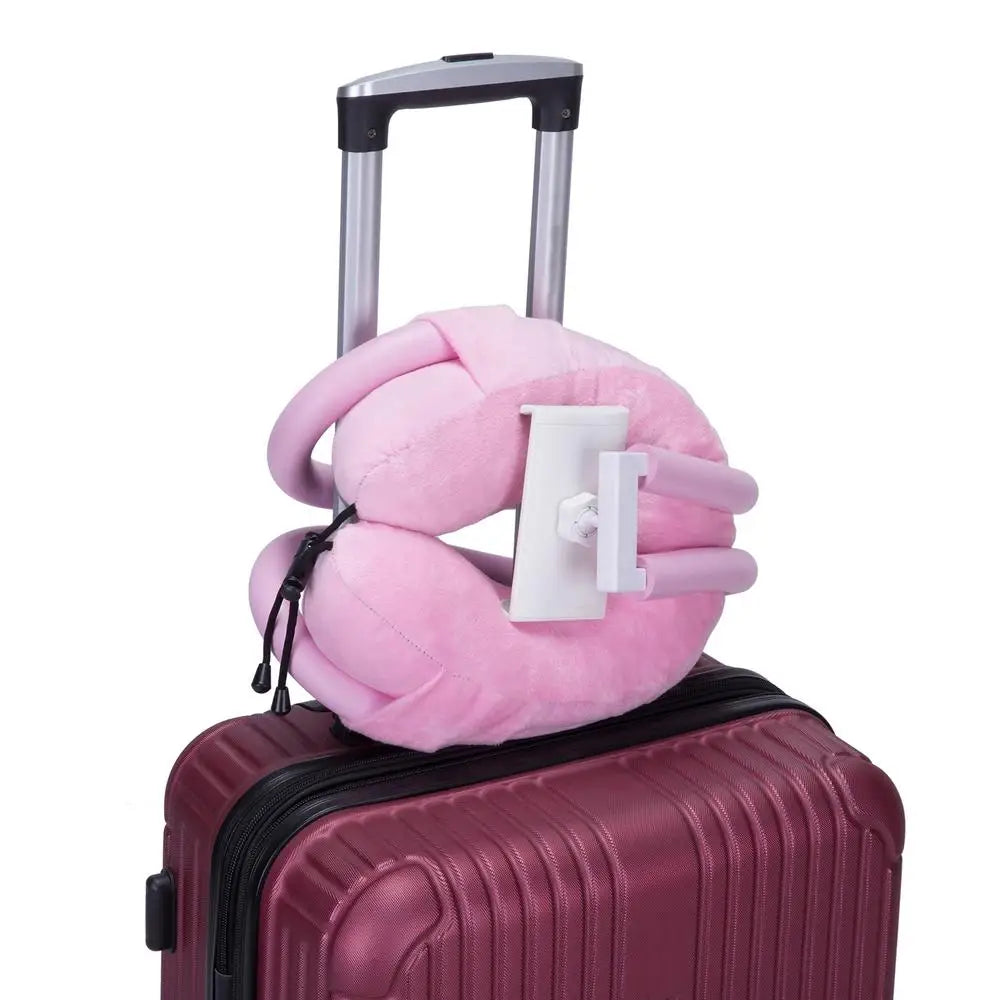 U-shaped Pillow With Mobile Phone Holder Lazy Support Nap Pillow Memory Foam Ventilation Travel Neck Pillow Camping