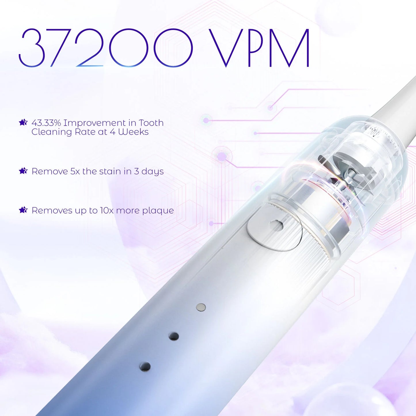 SEJOY Sonic Electric Toothbrush Rechargeable Power 8 Brush Heads 5 Modes Timer