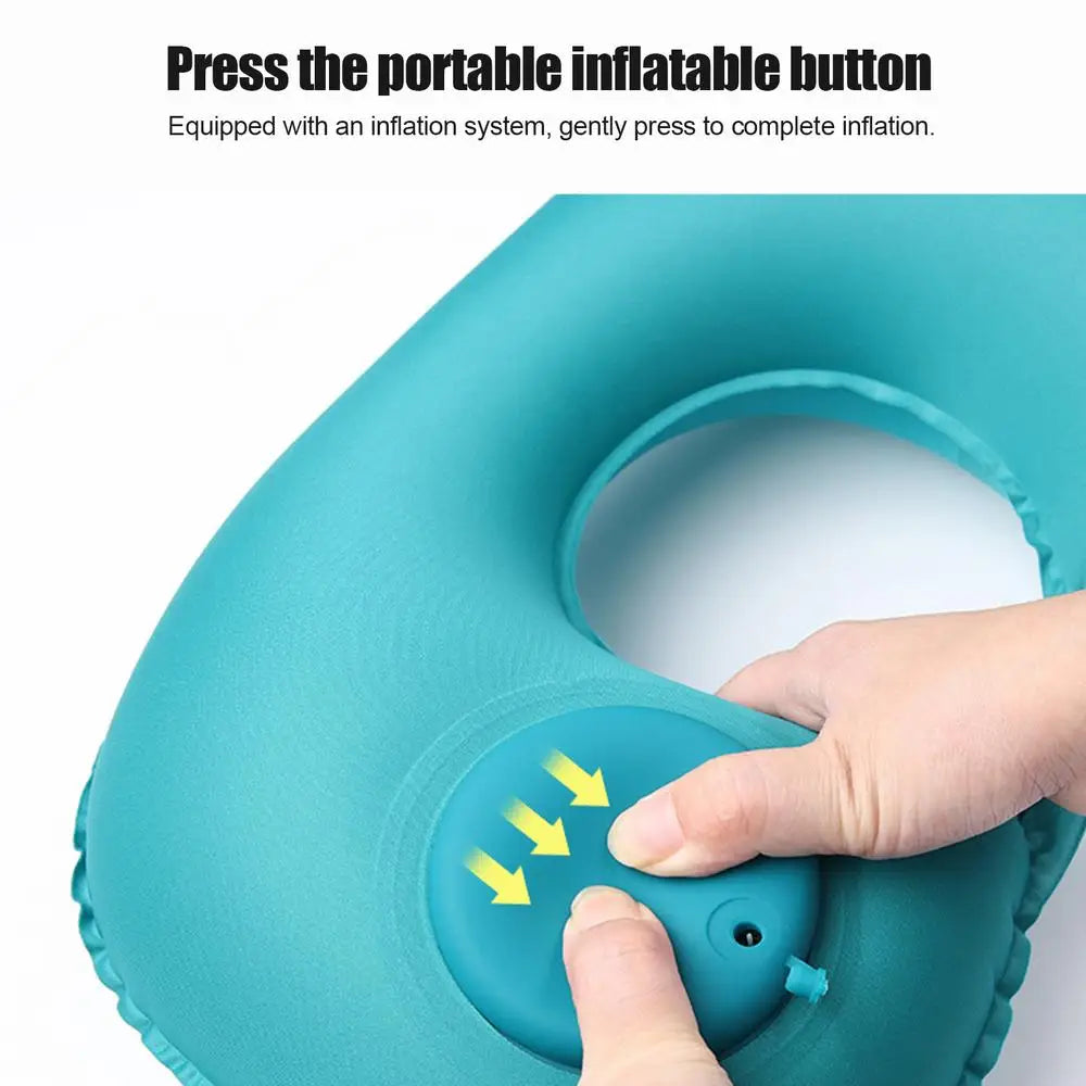 Inflatable Neck Pillow U-Shaped Neck Support Pillow Comfortable Pillow Portable Neck Protector For Travel Airplane Car