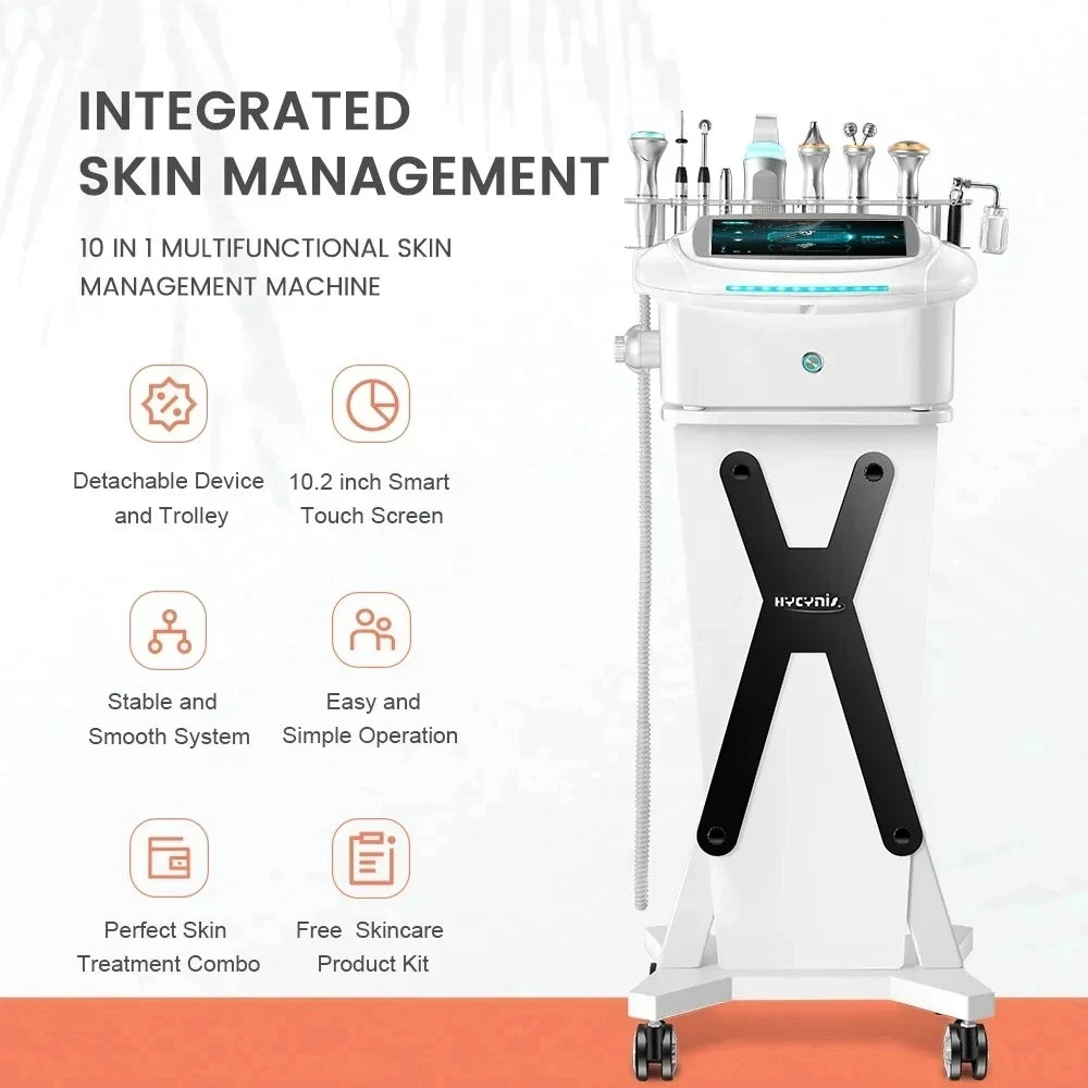 9 In 1 Hydra Professional Machine Aqua Facial Device New Beauty Health Smart Multifunction Oxygen Jet（Cart is not included）