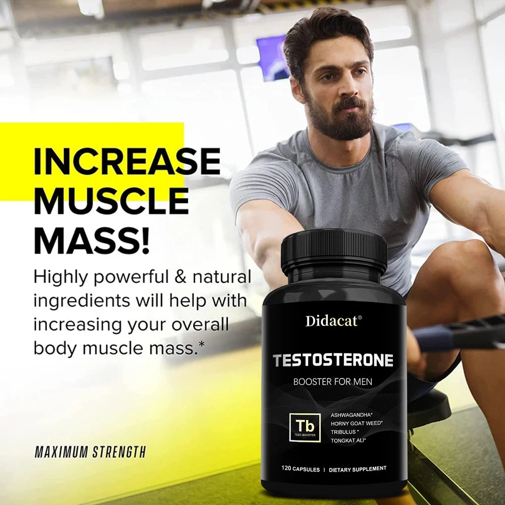 Men's Natural Energy, Endurance, and Vitality Booster - Gluten-Free - 120 Capsules