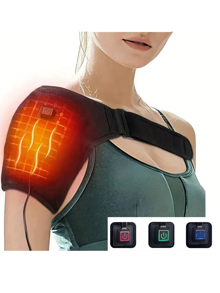 USB Heated Shoulder Brace – Massage & Support