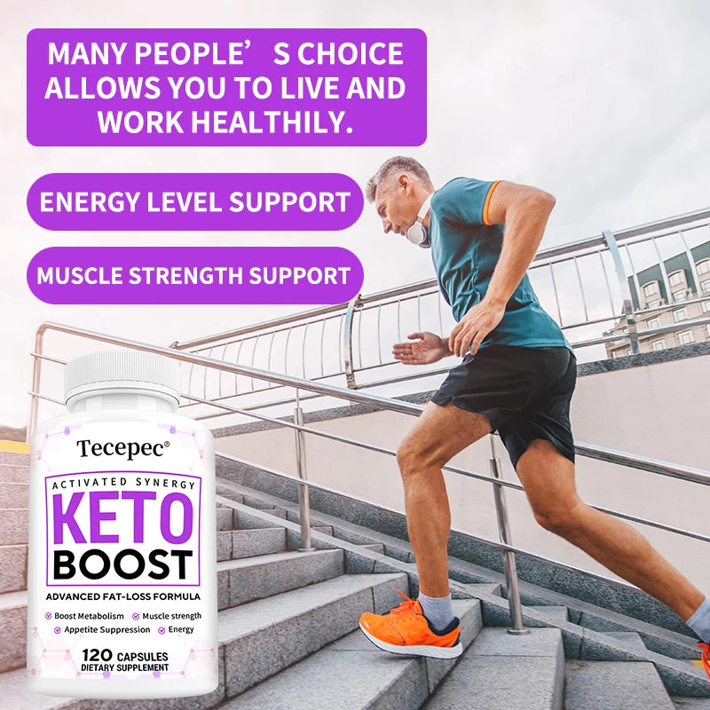 Keto Boost, Supports Balanced Energy Levels and Weight, Naturally Boosts Muscle Strength, Stress Relief, 120 Capsules
