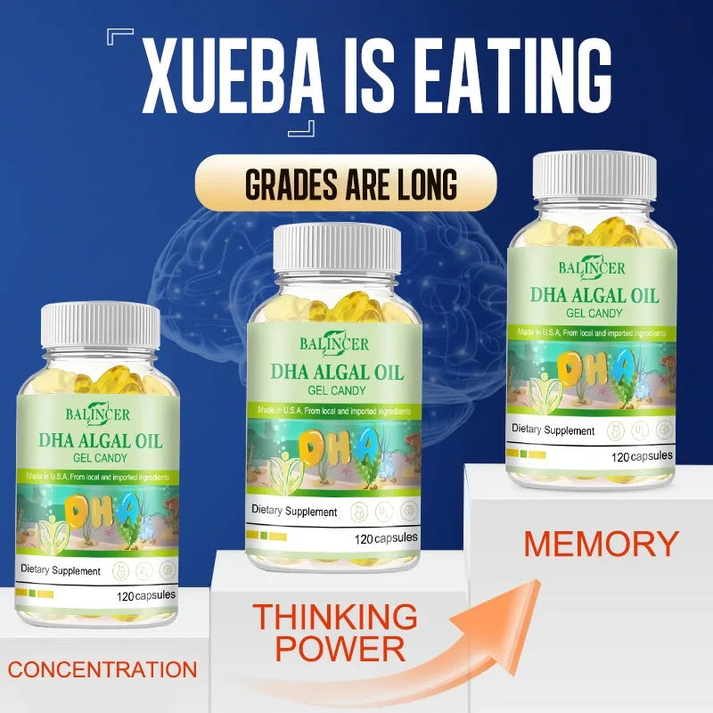 Dha Algae Oil - Fast absorbing, contains DHA and EPA, Omega-3 fatty acids, beneficial to baby's brain and vision development