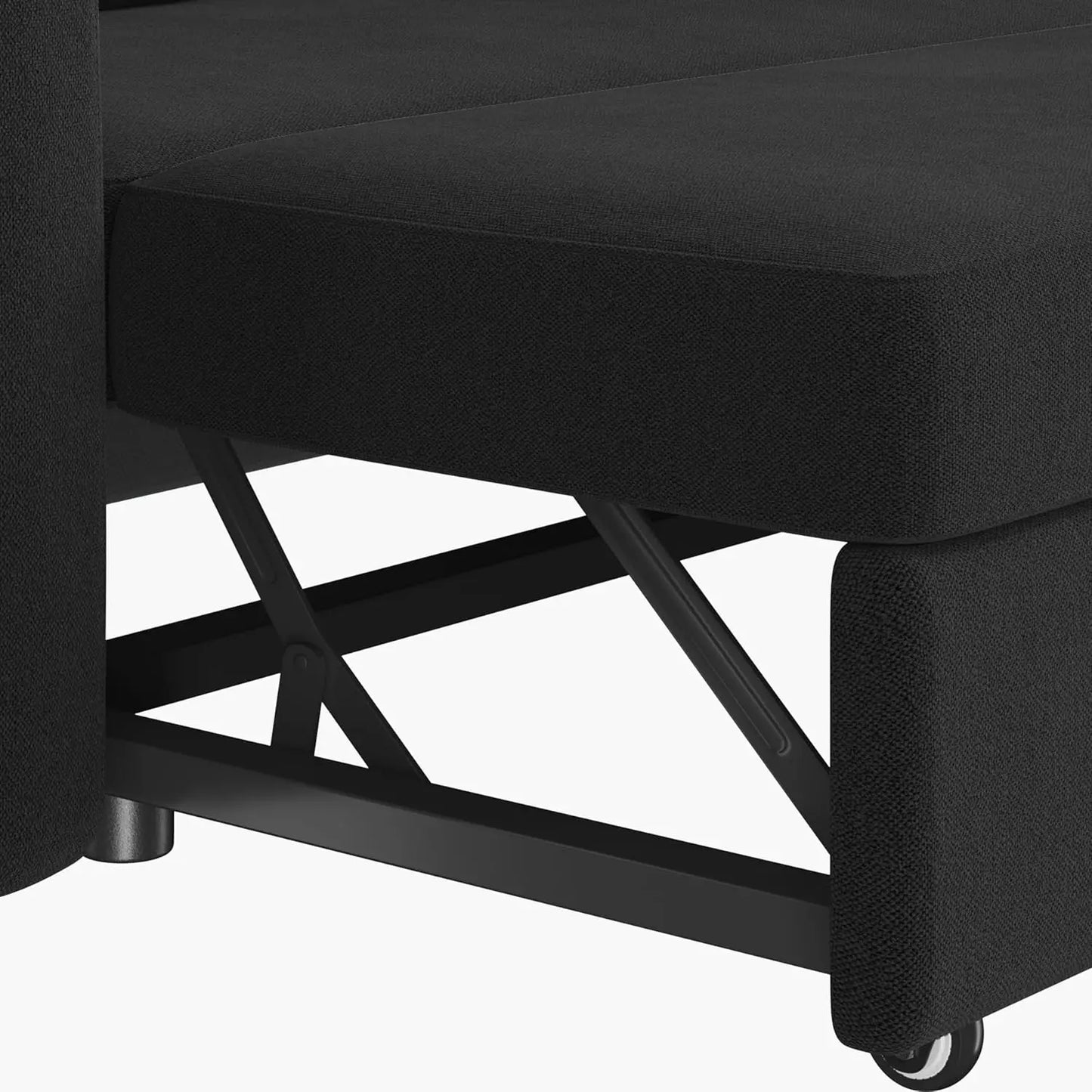 Sectional Sofa L-Shaped Sofa Couch Bed w/Chaise & USB, Reversible Couch Sleeper w/Pull Out Bed & Storage Space, 4-seat Fabric