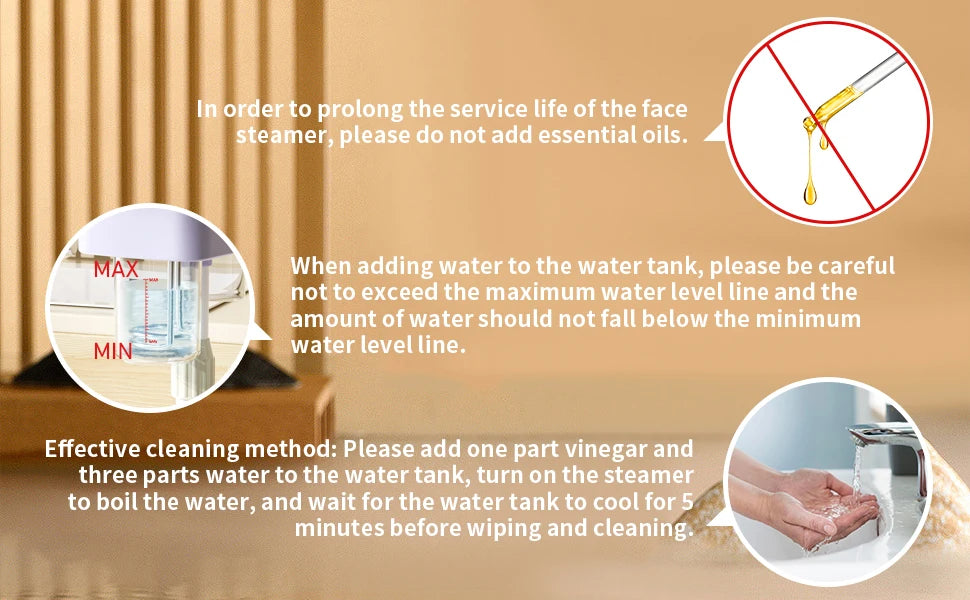 Facial Steamer Professional, Steamer for Face with Time Setting, Deep Cleaning, Vaporizador Facial for Esthetician