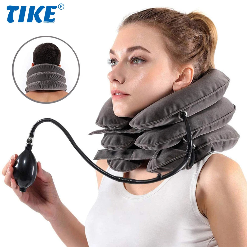 Cervical Neck Traction Device,Relief for Chronic Neck & Shoulder Alignment Pain,Inflatable Neck Stretcher