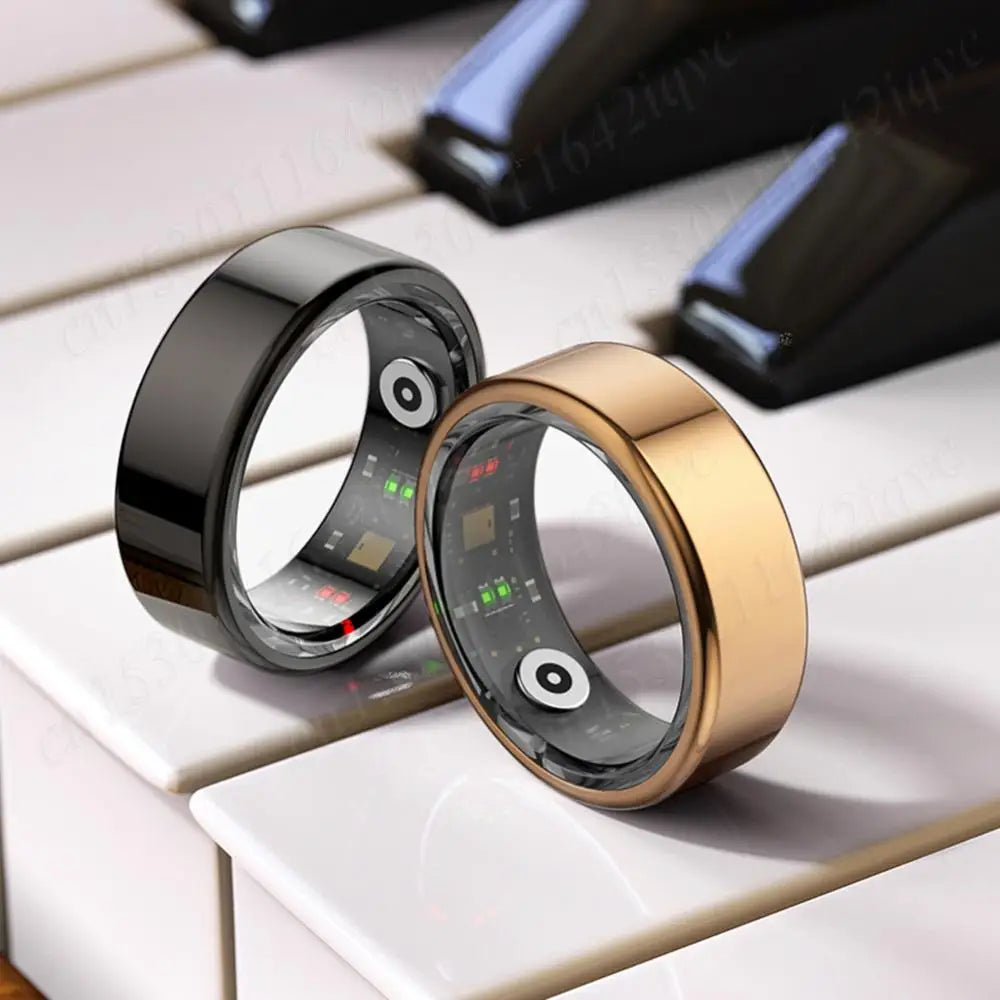 R02 Smart Ring Sleep Monitor Bluetooth5.0 Blood Oxygen Tracker Fitness Tracker Ring IP68 & 5ATM Waterproof Multi-sport Modes