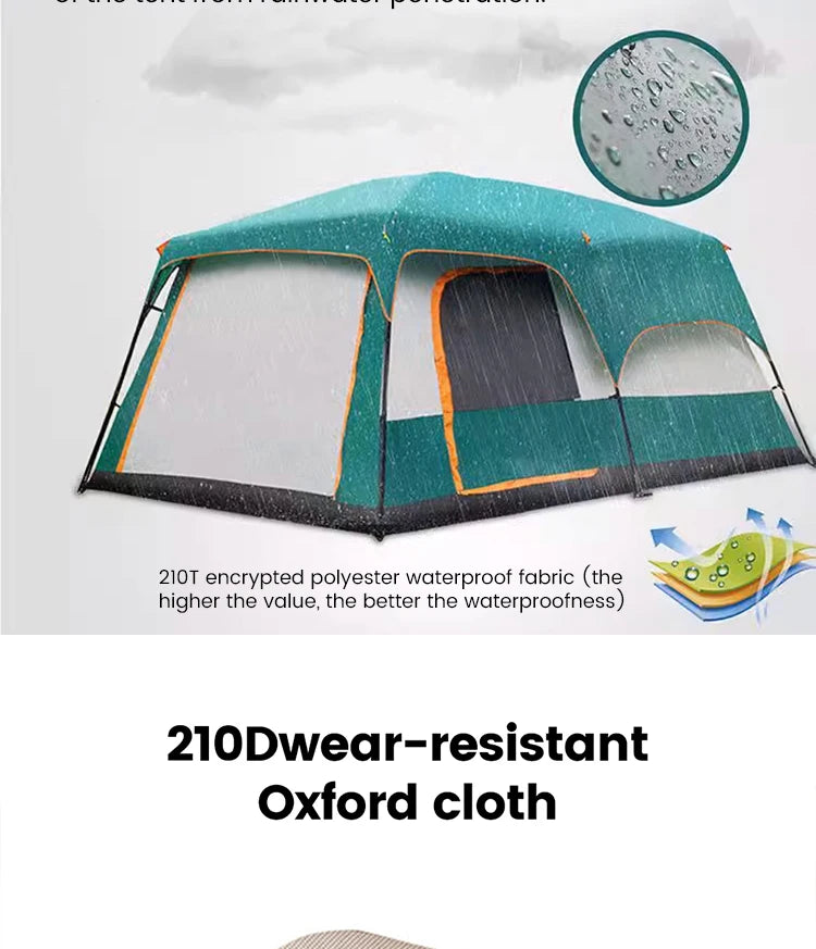 Hiking Tent 3-12 Person Rainproof