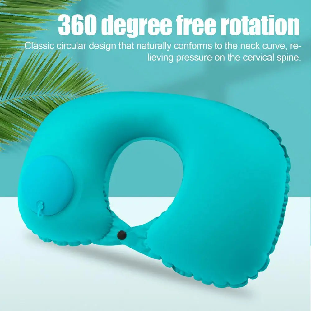 Inflatable Neck Pillow U-Shaped Neck Support Pillow Comfortable Pillow Portable Neck Protector For Travel Airplane Car