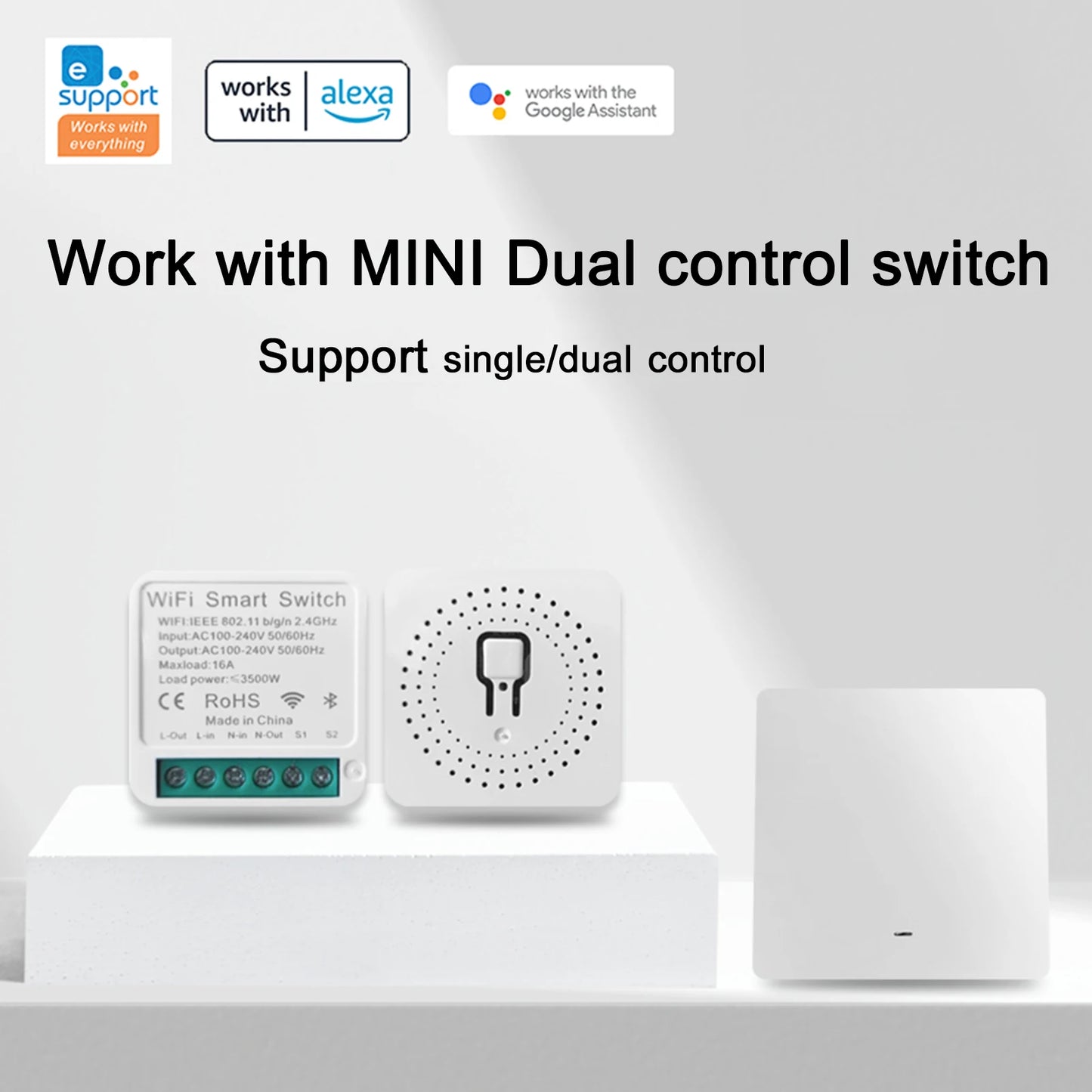 Smart Switches 1/2/3 Way Touch Wifi Light Switch Grey White Smart Switches 2.4GHz Alexa Compatible Home Decoration For Google