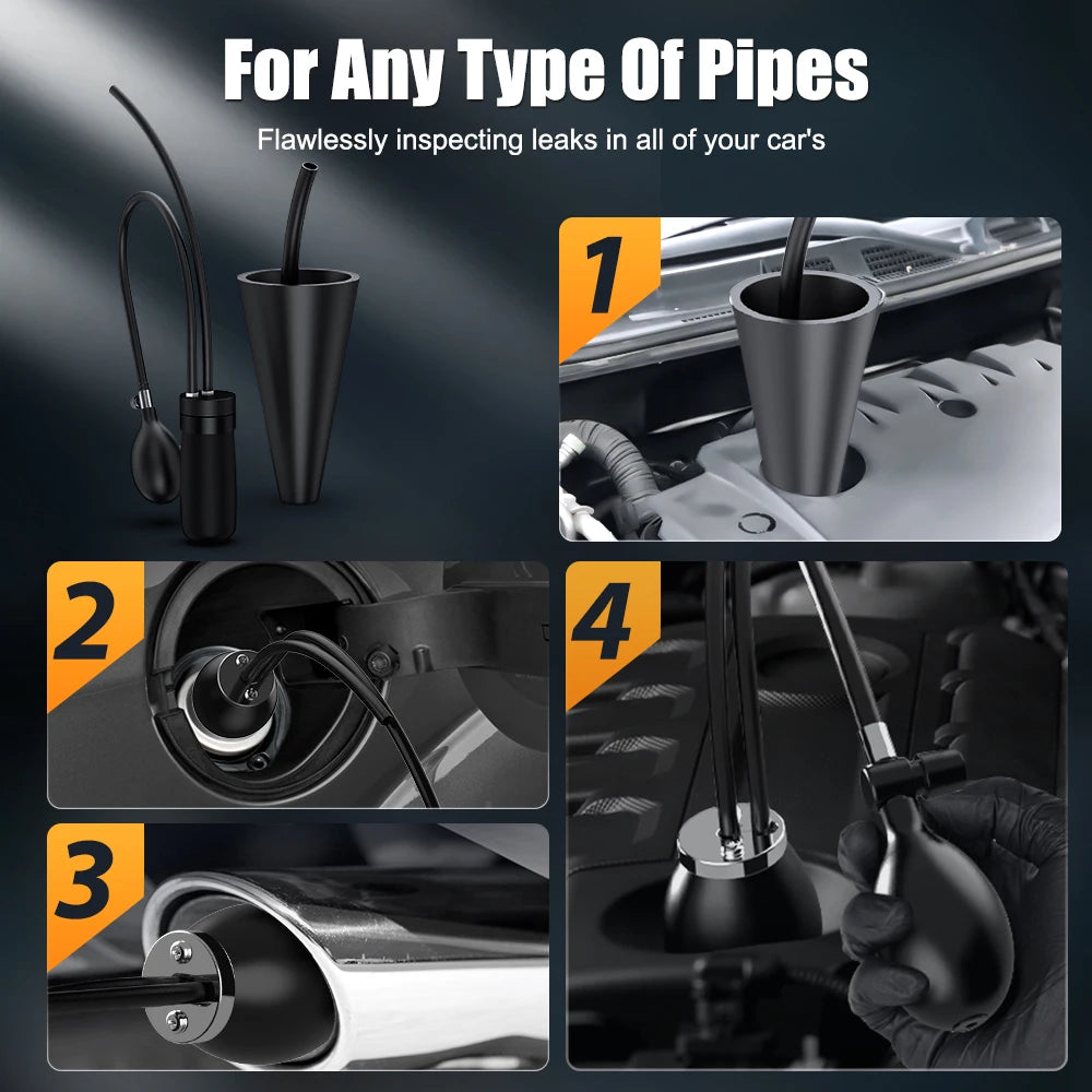 Automotive Smoke Machine 12V Built-in Air Pump EVAP Vacuum Leak Detector Car Pipe Leakage Diagnostic Tester