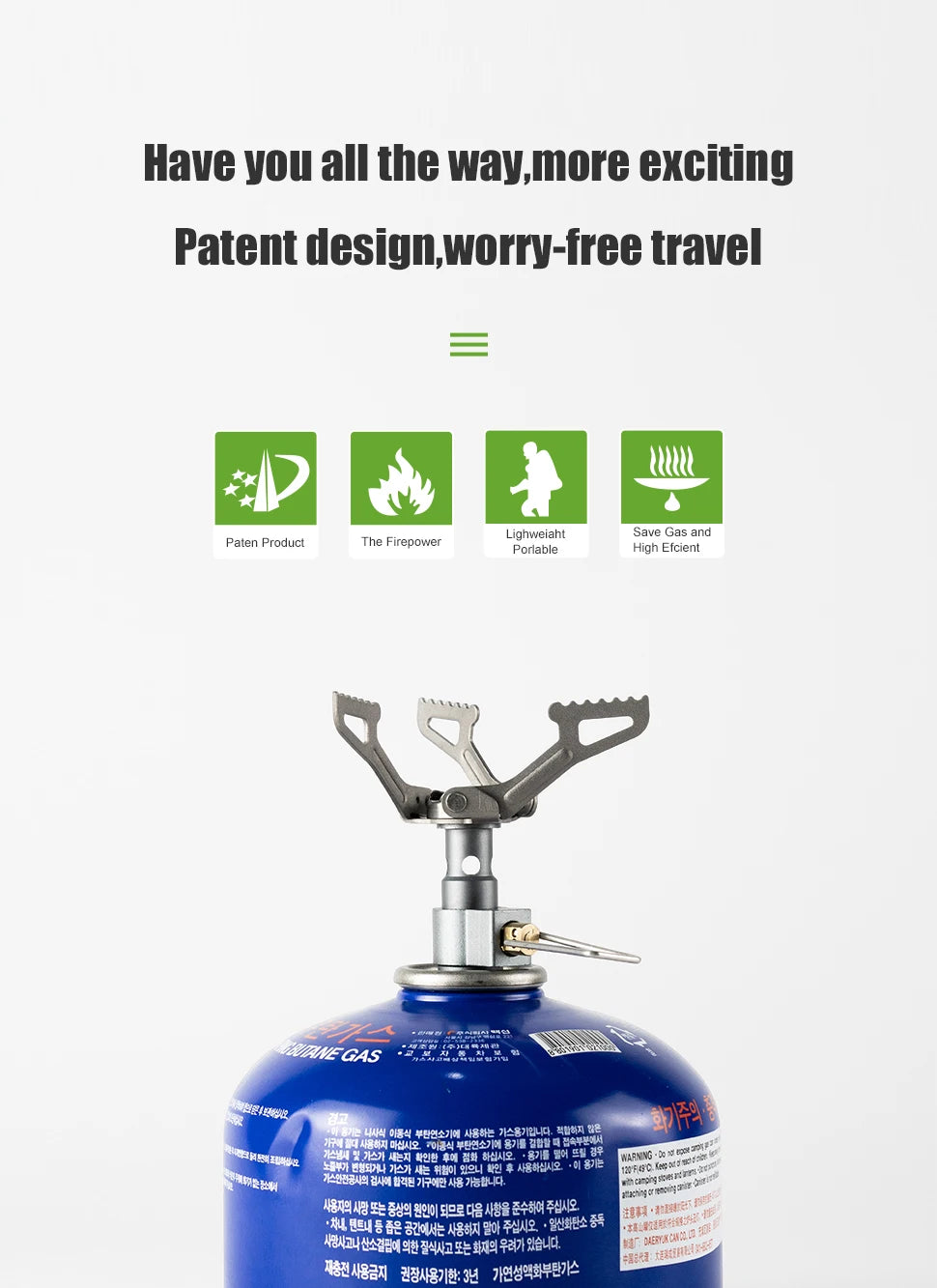 Mini Camping Gas Burner Titanium