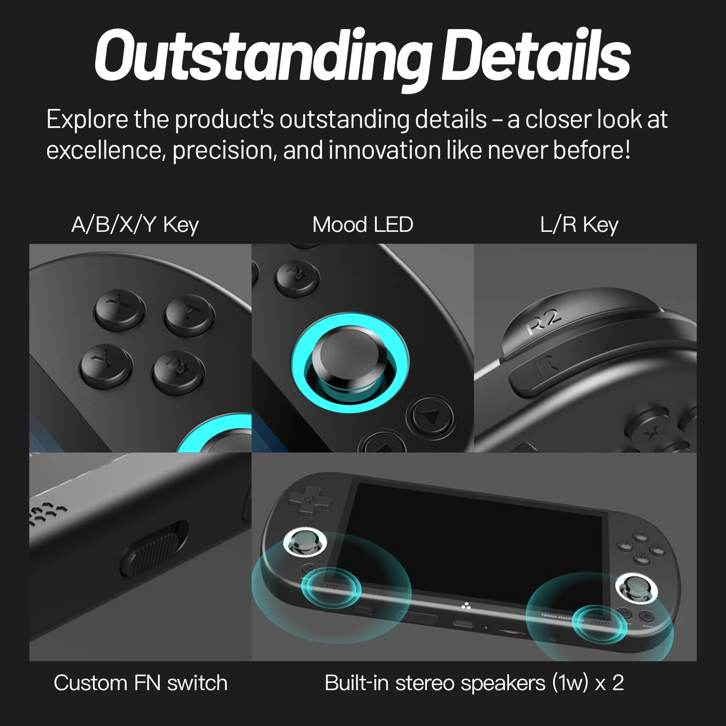 Trimui Smart Pro Handheld Game Console 4.96''IPS Screen Linux System Joystick