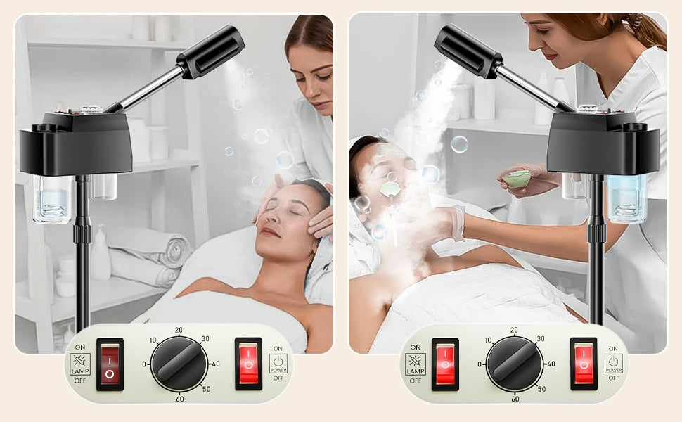 Facial Steamer Professional, Steamer for Face with Time Setting, Deep Cleaning, Vaporizador Facial for Esthetician