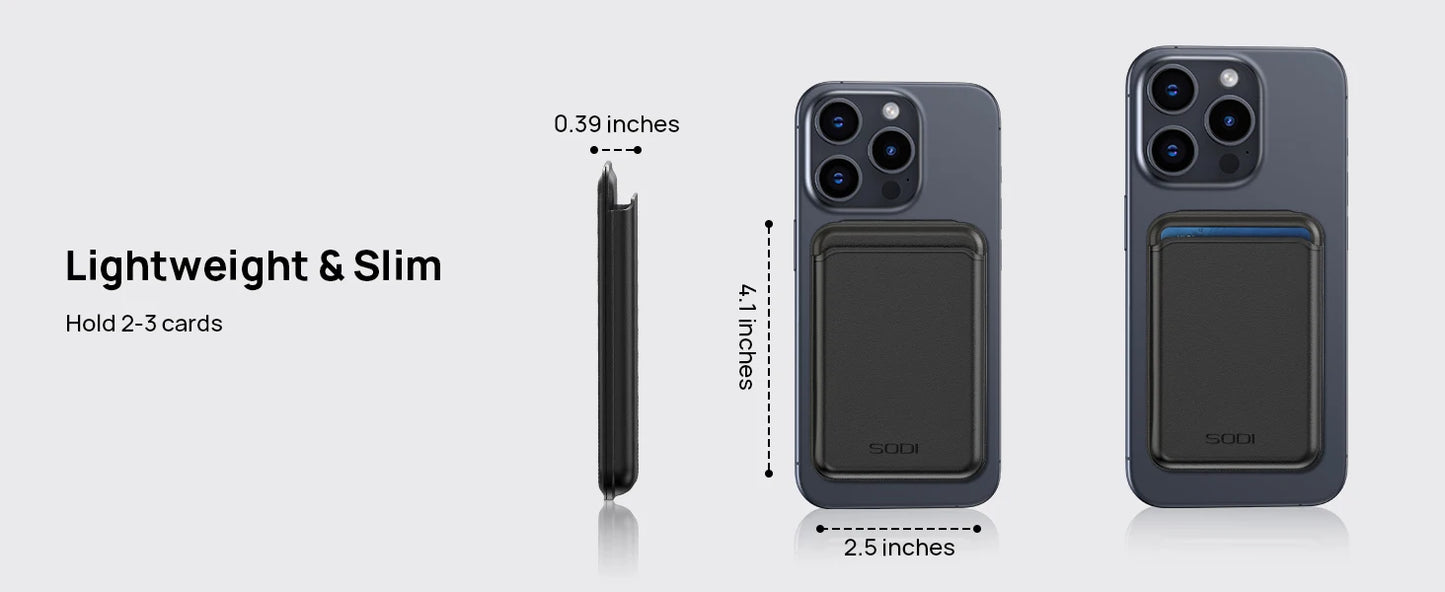 SODI Magnetic Card Holder for Phone Case Leather Wallet Stand for Tripod Foldable MagSafe Wallet for iPhone 16/15/14/13/12