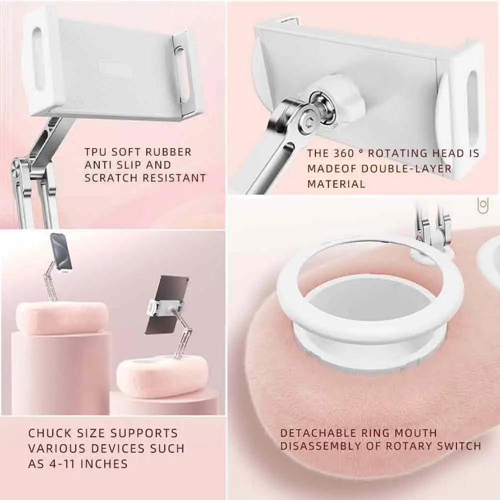Tablet Pillow Stand Foldable Portable Flexible for Phones Media Holder Multiple Angle Adjustable for Reading Tablet Pillow Stand