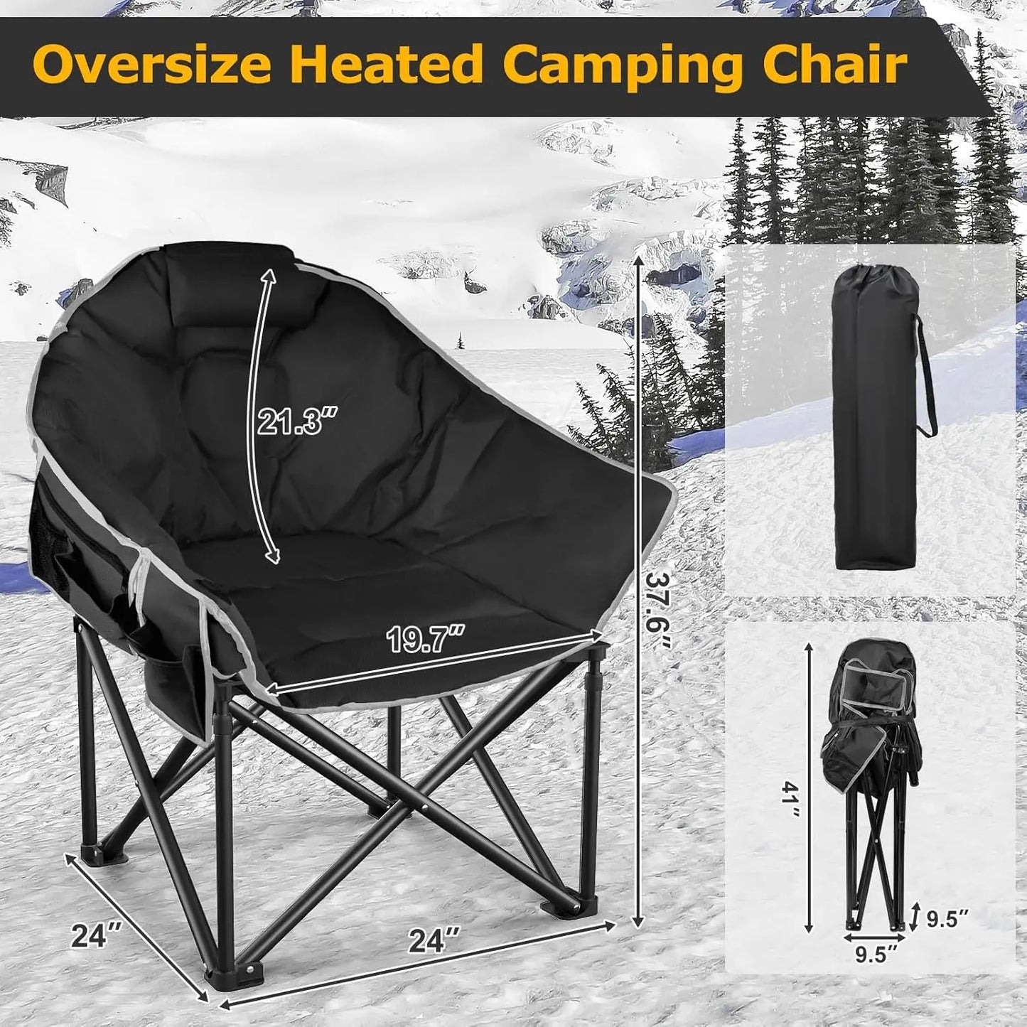 Oversized Chair with Dual Heating 3 level Zones