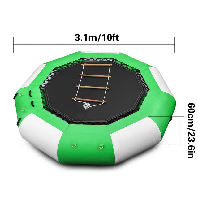 VEVOR Inflatable Water Trampoline PVC Tarpaulin Floated Bounce Platform Smooth and Waterproof Surface W/ Ladder For Pool Ocean