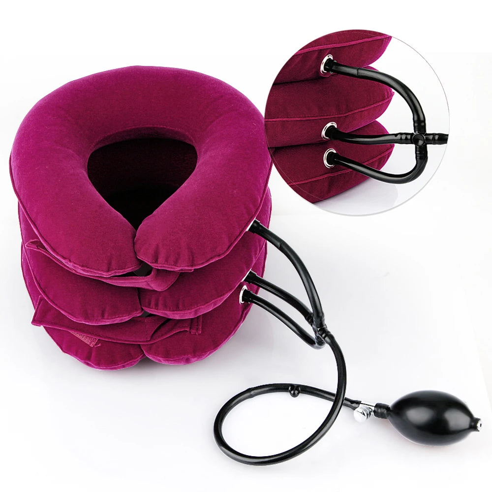 Cervical Neck Traction Device,Relief for Chronic Neck & Shoulder Alignment Pain,Inflatable Neck Stretcher