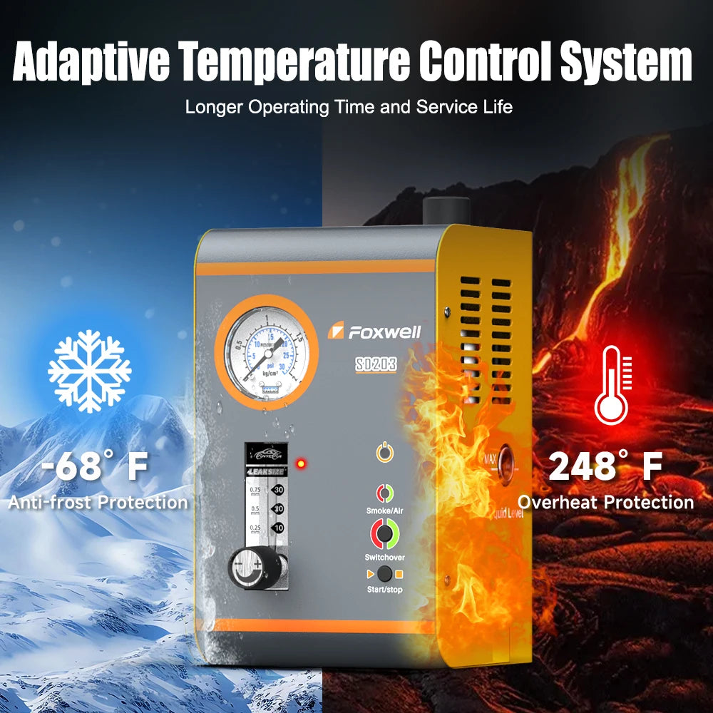 Automotive Smoke Machine 12V Built-in Air Pump EVAP Vacuum Leak Detector Car Pipe Leakage Diagnostic Tester