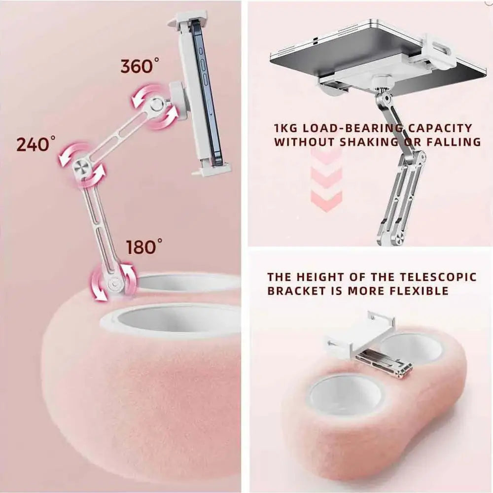 Tablet Pillow Stand Foldable Portable Flexible for Phones Media Holder Multiple Angle Adjustable for Reading Tablet Pillow Stand
