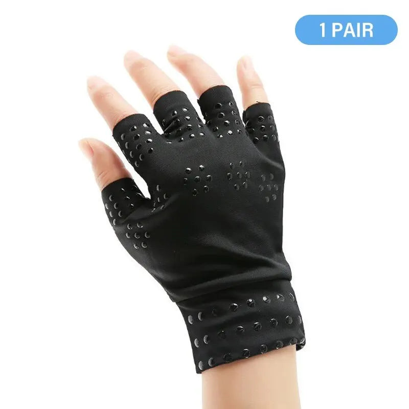 Fingerless Compression Gloves – Magnetic Arthritis Therapy for Hand Pain Relief