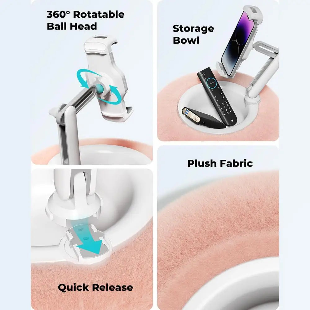 Tablet Stand Pillow Adjustable Pillow Stand With Bowl Soft Phone Holder Reading Tablet Accessories Laying Lap Holder For Sofa