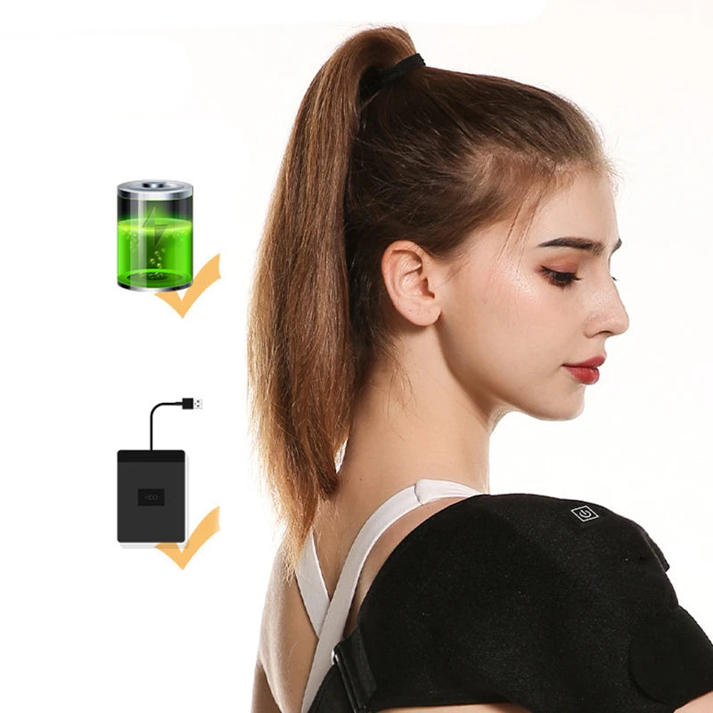 USB Heated Shoulder Brace – Massage & Support