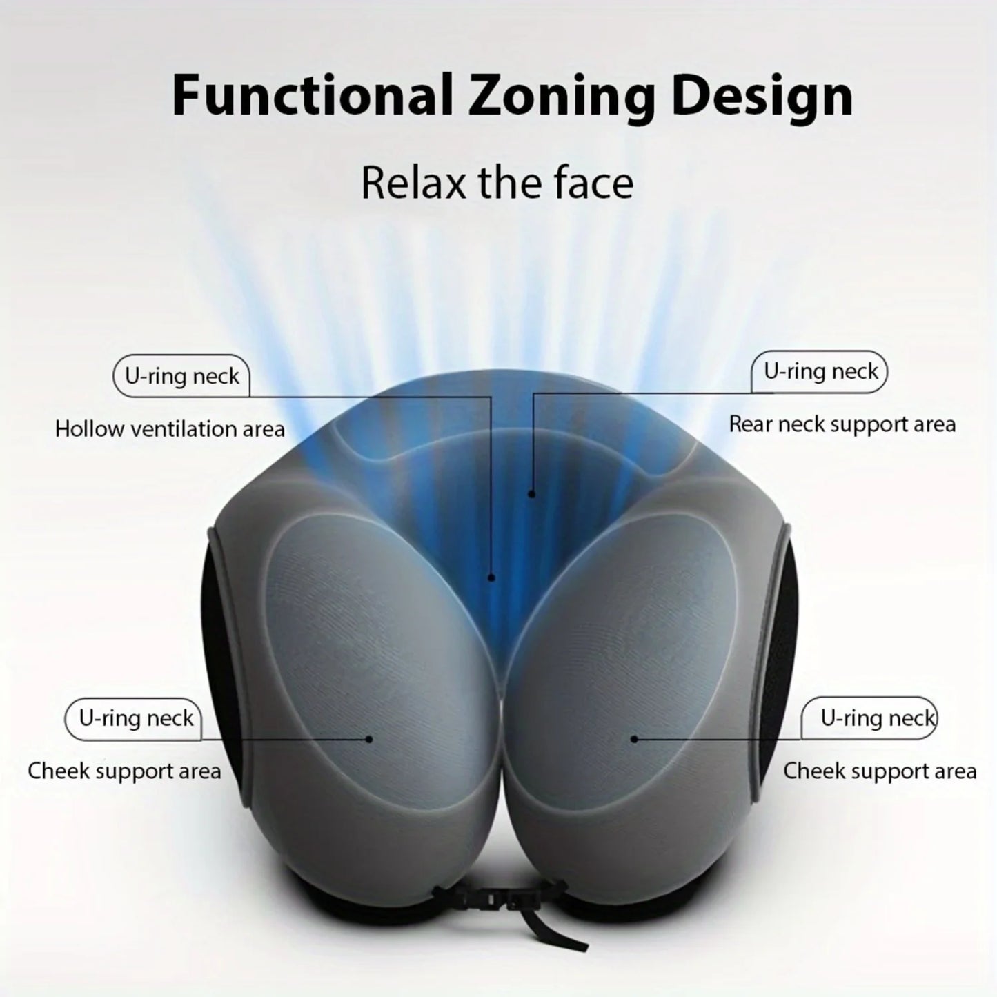 1pc Multifunction Memory Foam Neck Pillow for Cervical Health Massage, Soft Travel Pillow for Sleeping with Slow Rebound - Perfe