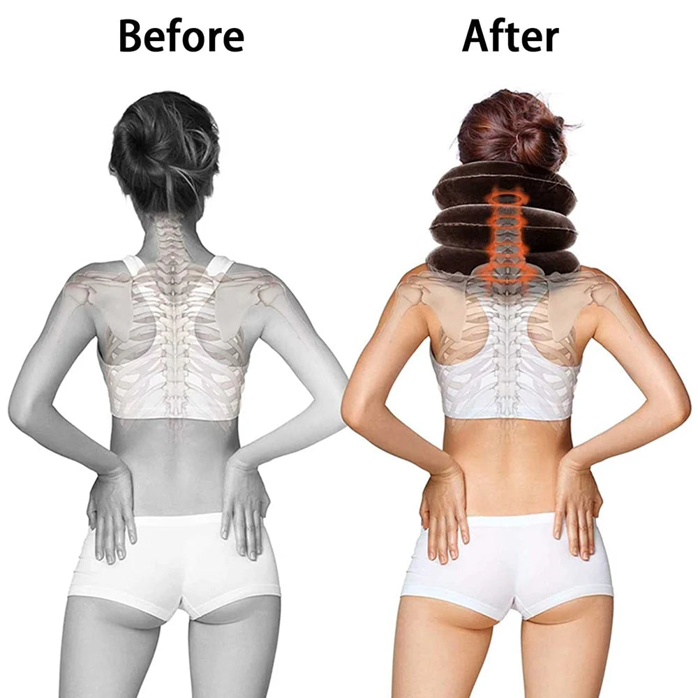 Cervical Neck Traction Device,Relief for Chronic Neck & Shoulder Alignment Pain,Inflatable Neck Stretcher
