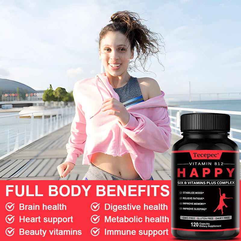 6 B Vitamins + Multivitamin Supplement for Energy Support, Nervous System Support, Mood Support, 120 Capsules