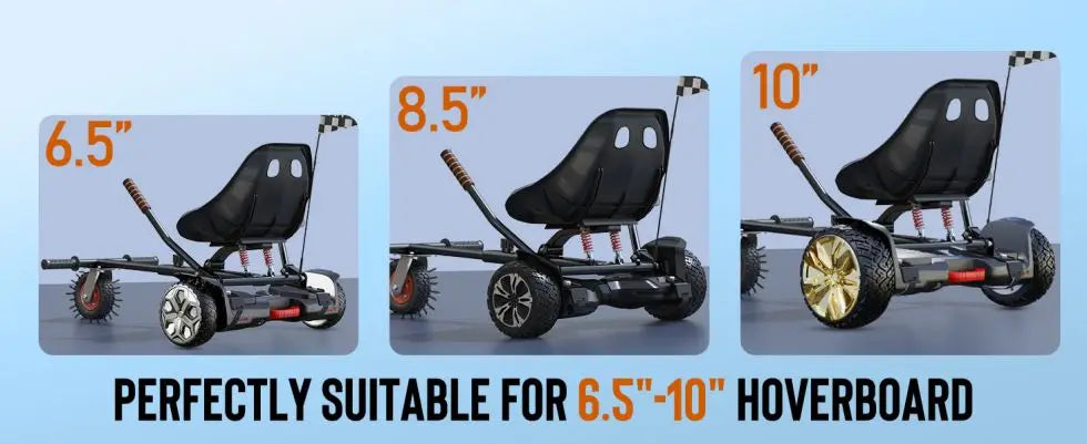 Gyroor Hoverboard Seat Attachment, hoverboard go with Adjustable Frame Length Compatible with 6.5'' 8'' 10'' Hoverboard
