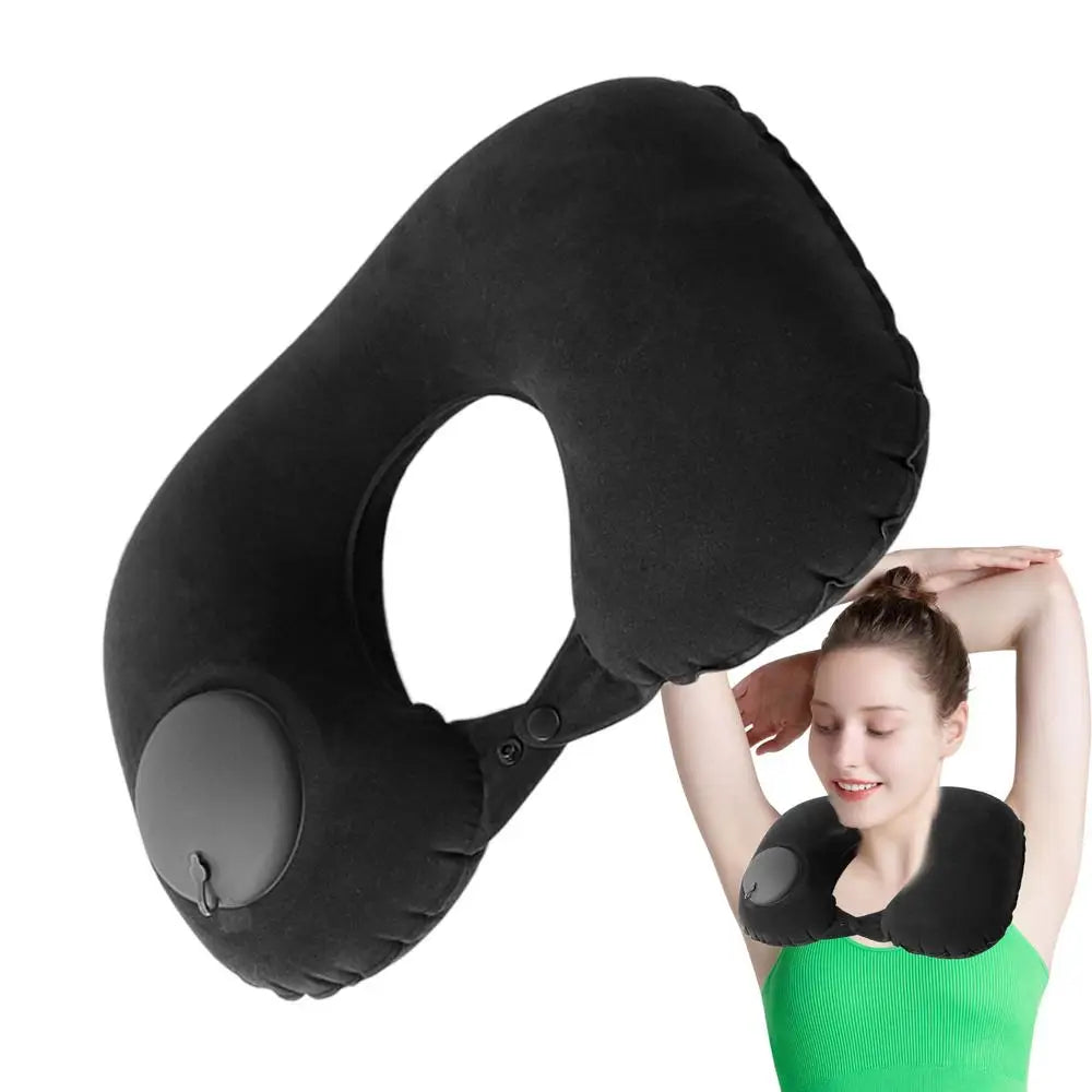 Inflatable Neck Pillow U-Shaped Neck Support Pillow Comfortable Pillow Portable Neck Protector For Travel Airplane Car